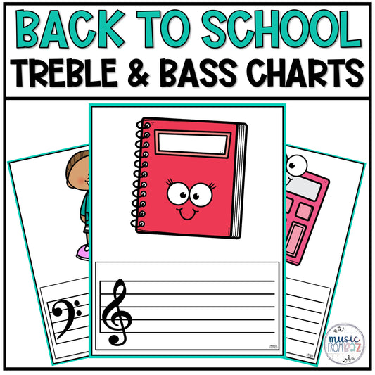 Back to School Treble & Bass Clef Worksheet for Music Composition Centers