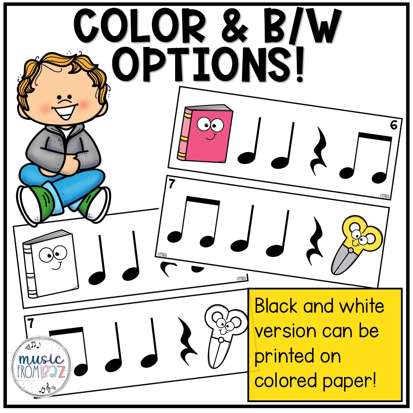 Back to School Rhythm Write the Room Game & Scavenger Hunt - Elementary Music