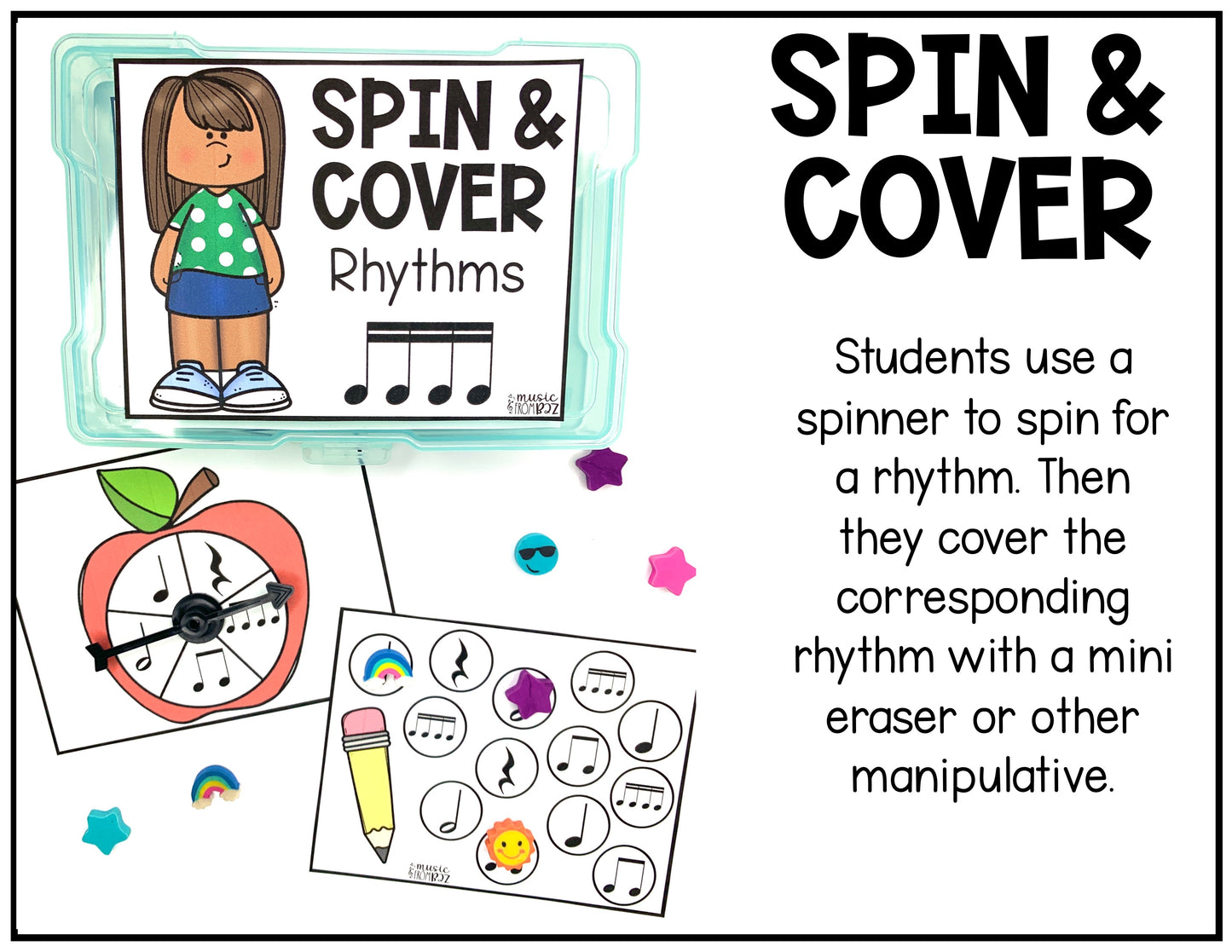 Back to School Rhythm Task Cards Elementary Music Centers & Activities