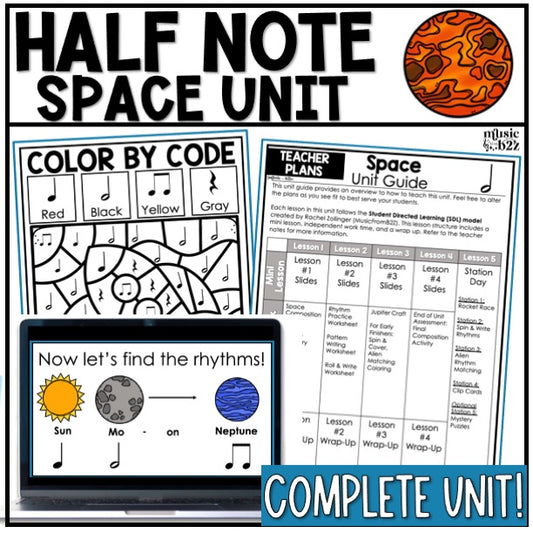 Half Note Unit Elementary Music Lesson Activity Composition Worksheets