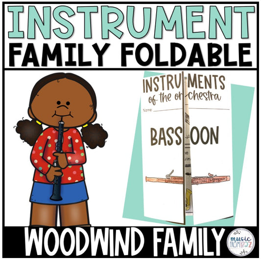 Woodwind Family Foldable Activity - Musical Instrument Families of the Orchestra Worksheet Lesson