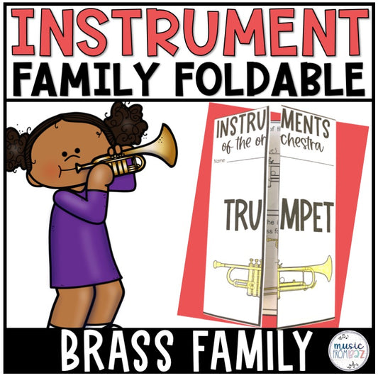 Brass Family Foldable Activity - Musical Instrument Families of the Orchestra Worksheet Lessons