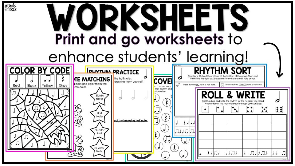 Half Note Unit Elementary Music Lesson Activity Composition Worksheets