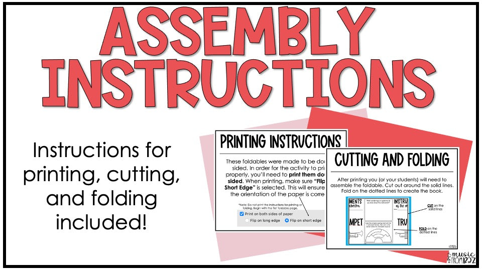 Brass Family Foldable Activity - Musical Instrument Families of the Orchestra Worksheet Lessons