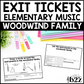 Woodwind Instruments Exit Tickets & Rubrics Editable Elementary Music Assessment