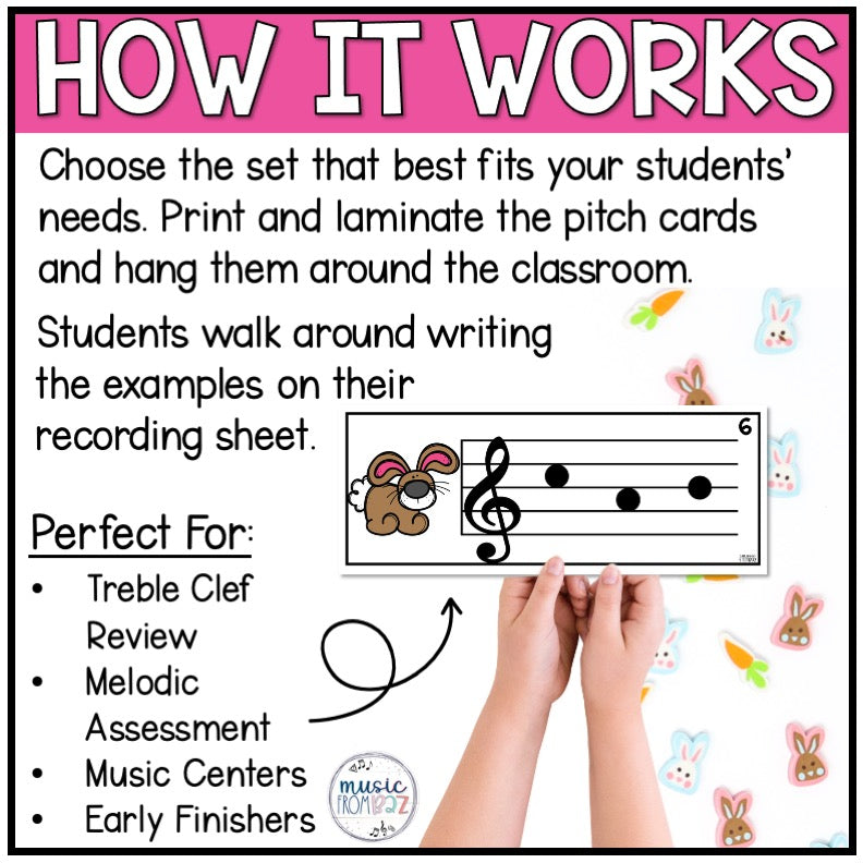 Spring Music Activities - Write the Room - Treble Clef - Elementary Music Lessons - Lines and Spaces Music Lesson - DIGITAL DOWNLOAD