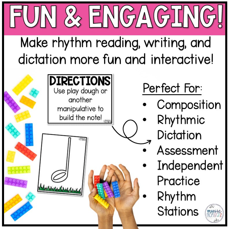 Spring Music Activities - Music Task Cards - Rhythm Worksheet & Stations - Elementary Music Lesson and Game - DIGITAL DOWNLOAD