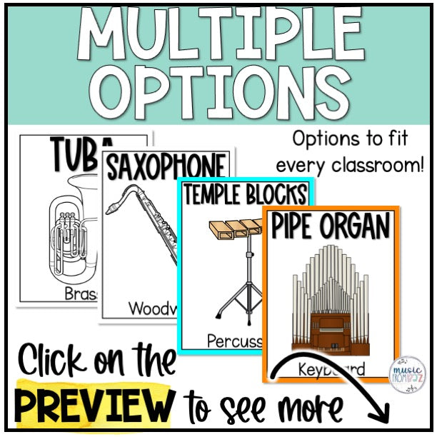 Instrument Families Posters - Anchor Charts - Music Classroom Decor