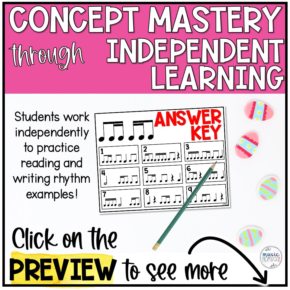 Spring Music Activities - Rhythm Write the Room - Elementary Music Lessons - Rhythm Lesson - DIGITAL DOWNLOAD