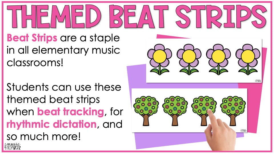 Spring Music Composition Cards and Beat Strips - Rhythm Lesson & Activity - Elementary Music Lesson - DIGITAL DOWNLOAD