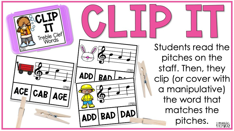 Spring Music Activities - Music Task Cards - Treble Clef Worksheet & Stations - Elementary Music Lesson and Game - DIGITAL DOWNLOAD