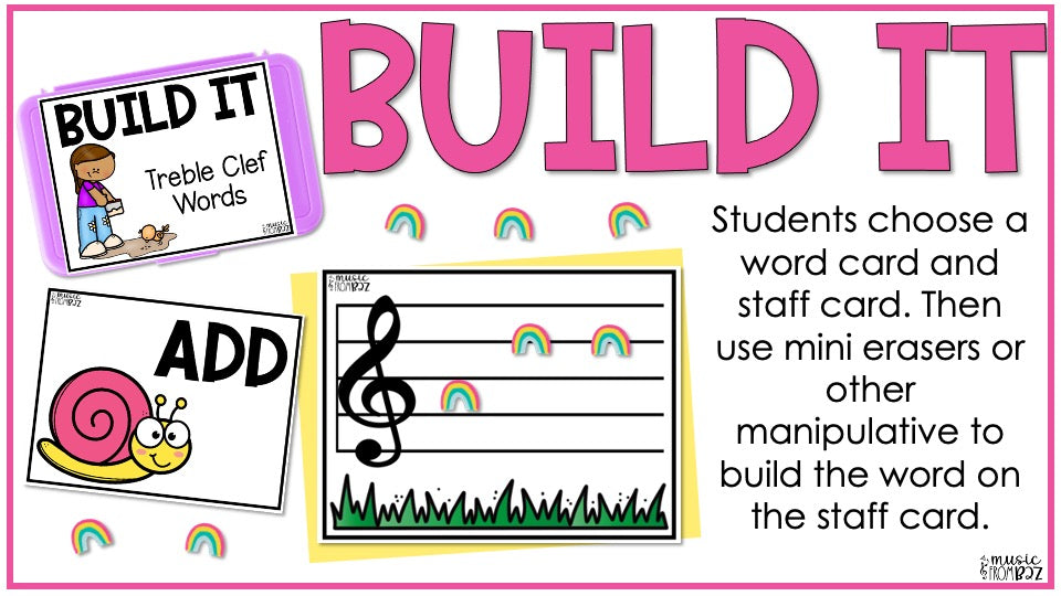 Spring Music Activities - Music Task Cards - Treble Clef Worksheet & Stations - Elementary Music Lesson and Game - DIGITAL DOWNLOAD